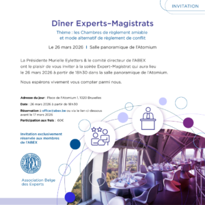 Participation au dîner des experts et magistrats du 26/03/2026